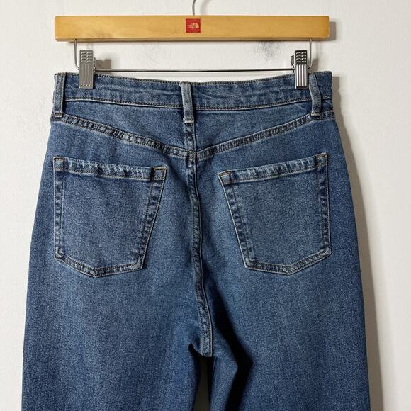 Wild Fable Women's High Rise Straight Distressed Jeans 6 Med Wash Stretch Denim - Picture 6 of 9